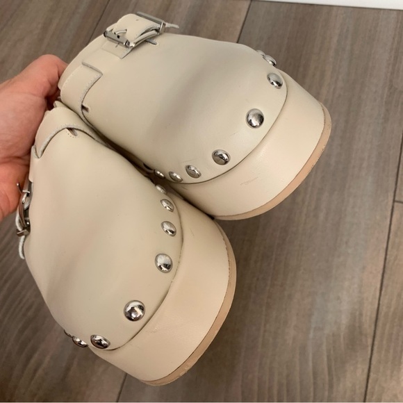 Dolce Vita Yevan platform studded leather clogs mule ivory size 8.5 - Picture 5 of 8
